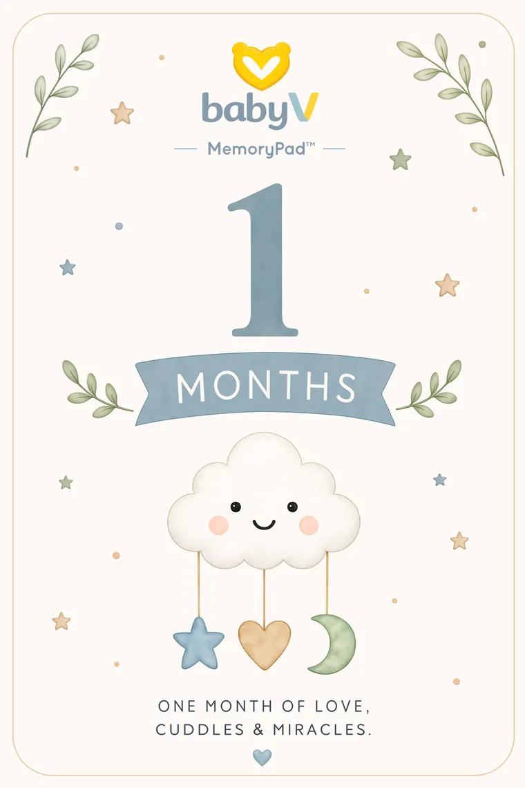 BabyV MemoryPad™ 1 Month milestone card