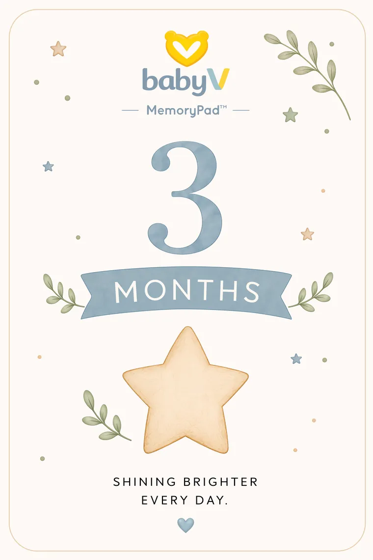 BabyV MemoryPad™ 3 Months milestone card