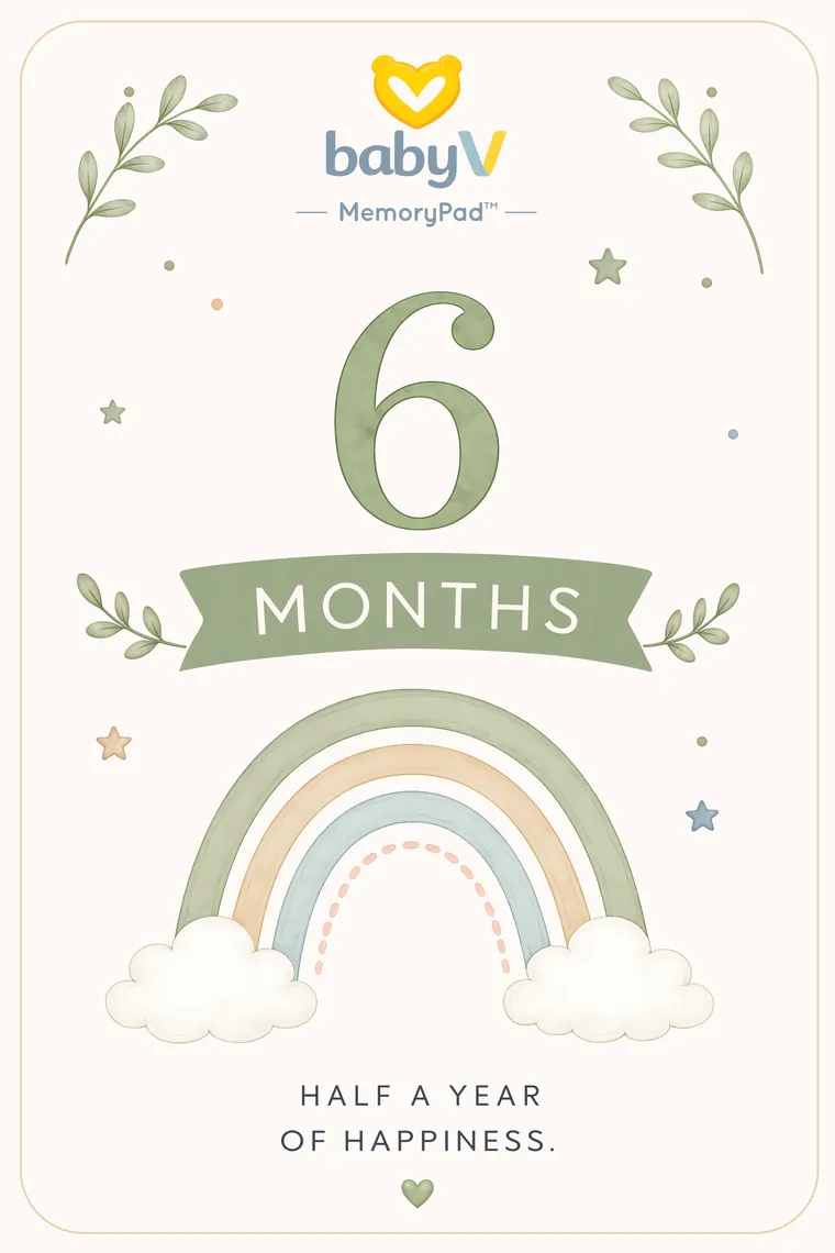BabyV MemoryPad™ 6 Months milestone card