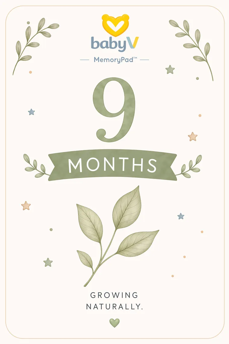 BabyV MemoryPad™ 9 Months milestone card