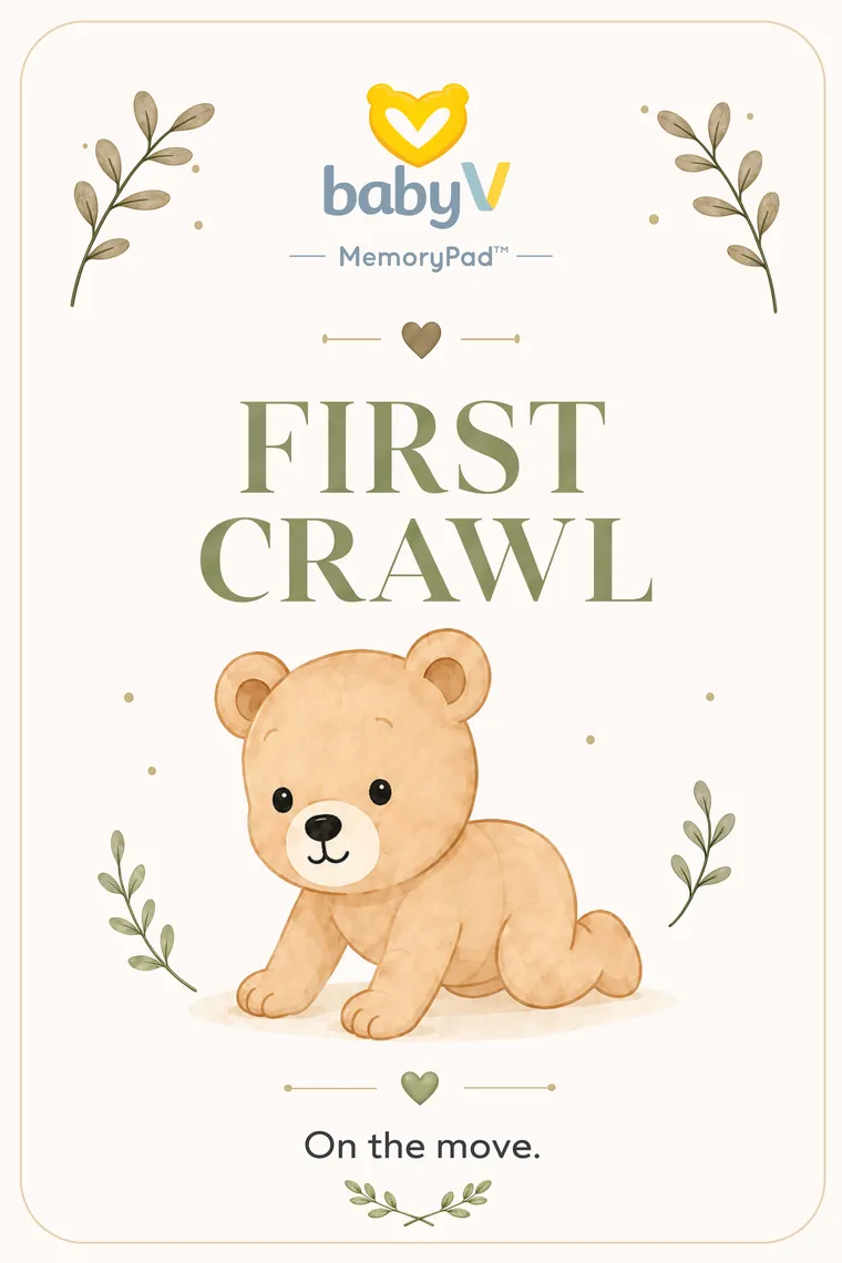 BabyV MemoryPad™ First Crawl milestone card