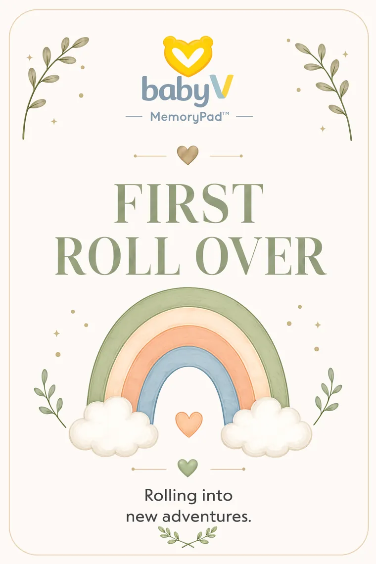 BabyV MemoryPad™ First Roll Over milestone card