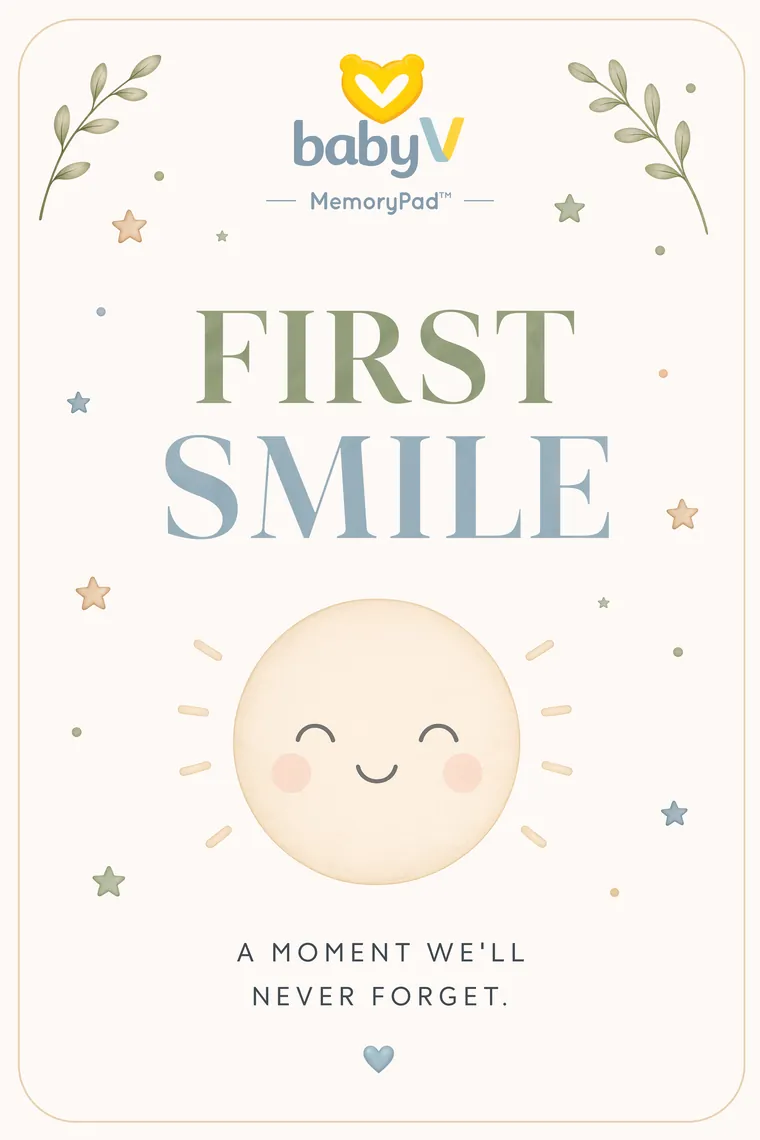 BabyV MemoryPad™ First Smile milestone card